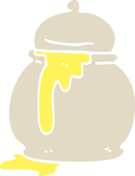 Bir insan tarafından çizilmiş düz renk çizim bal kabı