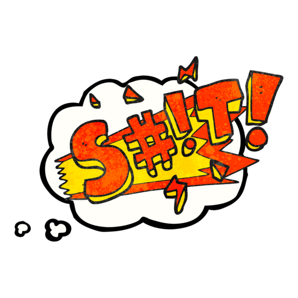 Serbest çizim düşünce balonu bir insan tarafından çizilmiş çizgi film karakterli küfür.