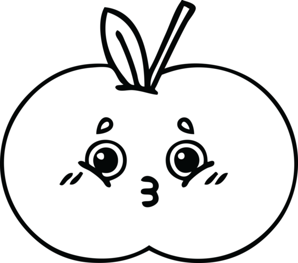 Bir insan tarafından çizilmiş kırmızı elma çizimi.