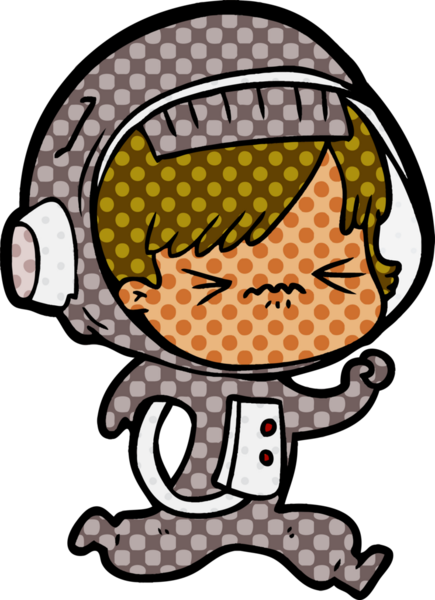 Bir insan tarafından çizilmiş astronot kadın.