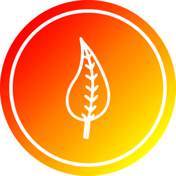 Bir insan tarafından çizilmiş doğal yaprak dairesel simgesi.