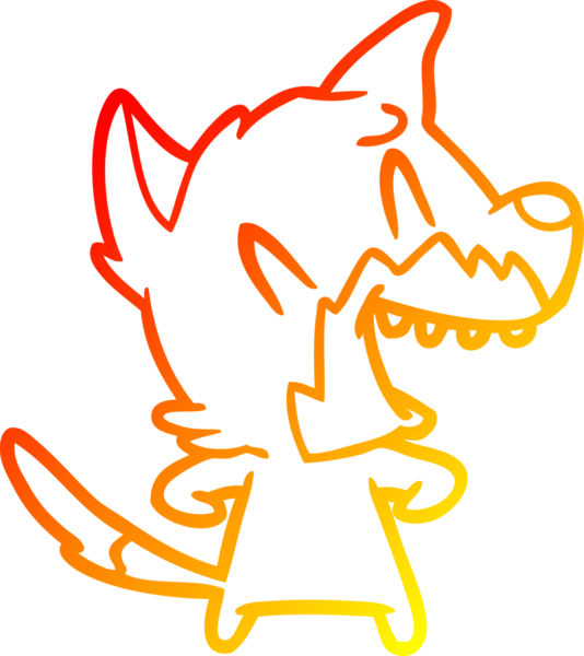 Bir insan tarafından çizilmiş gülen tilki çizgi filmi.