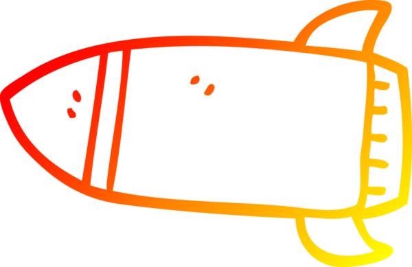 Bir insan tarafından çizilen çizgi roketin sıcak gradyan çizgisi