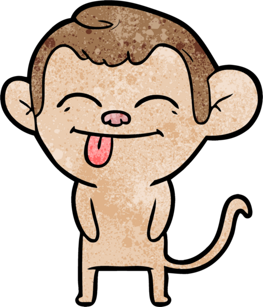 Bir insan tarafından çizilmiş komik çizgi maymun.