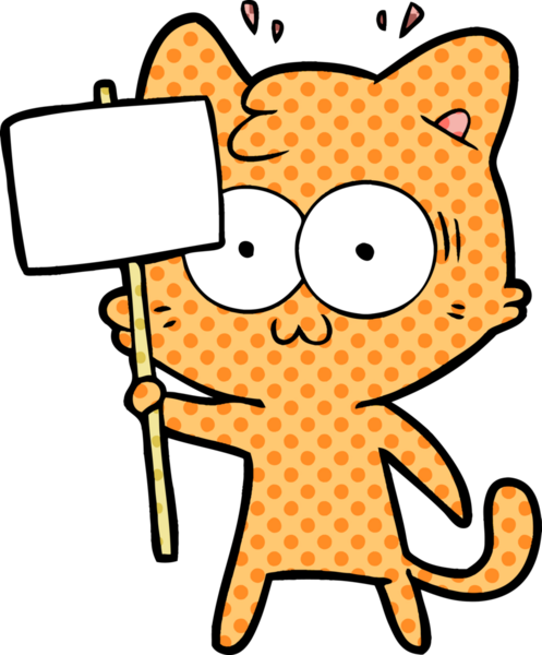 Bir insan tarafından çizilmiş kedi sallama işareti.