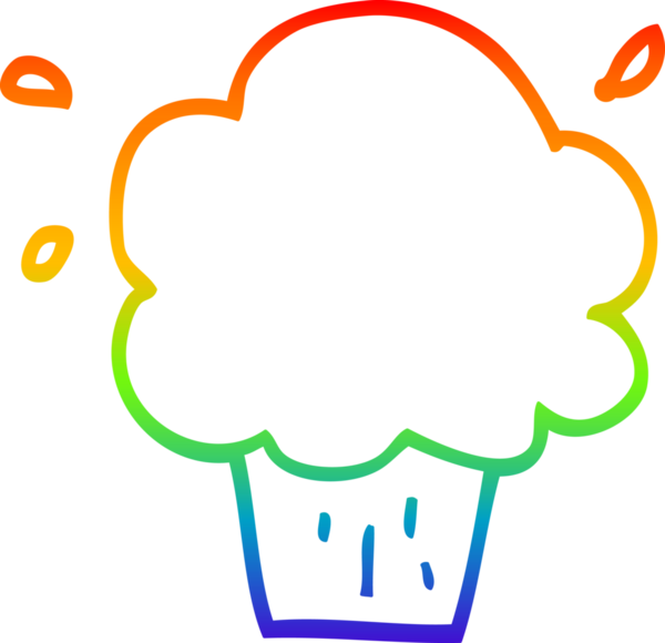 Gökkuşağı gradyan çizgisi bir insan tarafından çizilmiş bir kek.