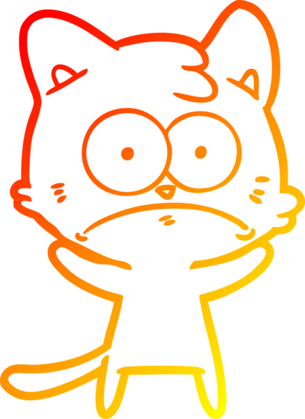 Bir insan tarafından çizilen çizgi film karakterinin sıcak gradyan çizimi