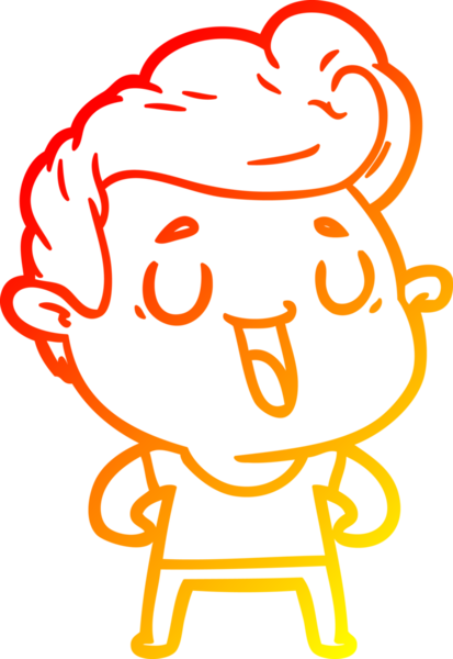 Bir insan tarafından çizilmiş mutlu bir çizgi film karakteri çizimi.