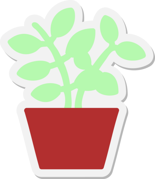 Bir insan tarafından çizilmiş barışçıl ev bitkisi çıkartması