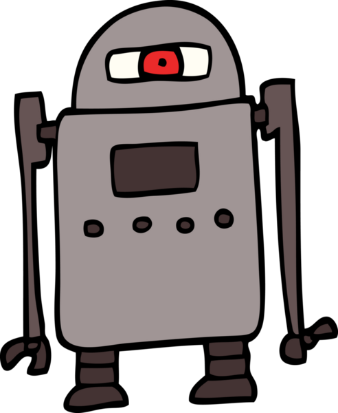 Bir insan tarafından çizilmiş karalama robotu.