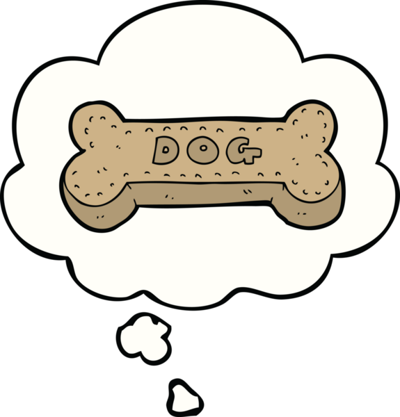 Bir insan tarafından çizilmiş düşünce balonlu çizgi köpek bisküvisi.