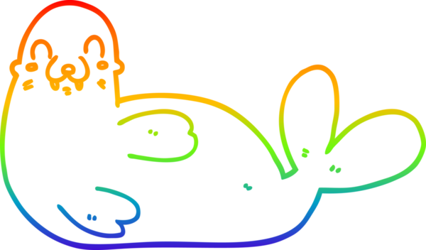 gökkuşağı gradyan çizgi çizimi bir insan tarafından çizilmiş fok