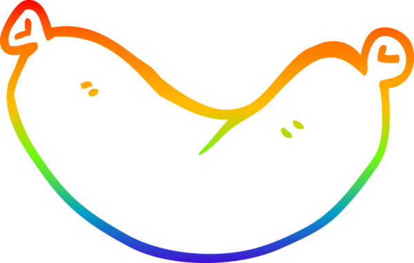 gökkuşağı gradyan çizgi çizimi bir insan tarafından çizilmiş bir sosis