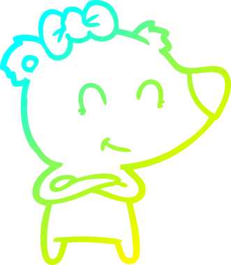 Bir insan tarafından çizilmiş bir dişi ayı çizgi filmi.