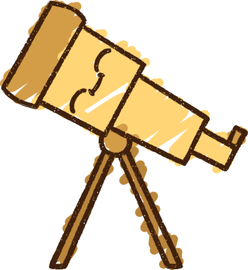 Bir insan tarafından çizilen Teleskop Tebeşiri