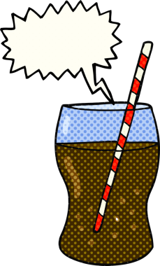 Bir insan tarafından çizilmiş serbest çizilmiş çizgi roman konuşma balonu köpüğü köpüklü içecek.