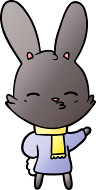 Bir insan tarafından çizilmiş meraklı tavşan çizgi filmi.