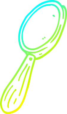 Bir insan tarafından çizilen çizgi film büyütecinin soğuk gradyan çizgisi.