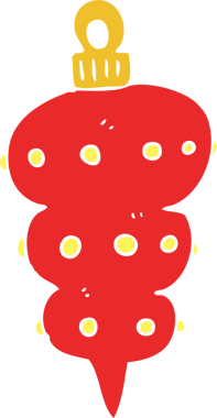 Bir insan tarafından çizilmiş noel süslemesinin düz renk çizimi