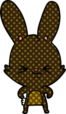 Bir insan tarafından çizilmiş şirin çizgi film tavşanı.