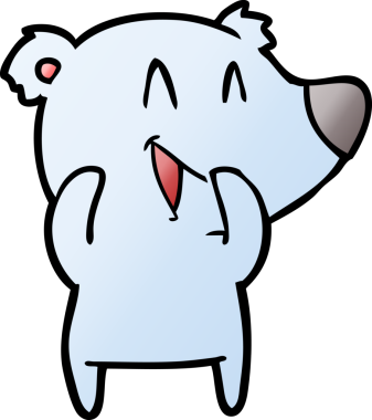 Bir insan tarafından çizilmiş gülen ayı çizgi filmi.