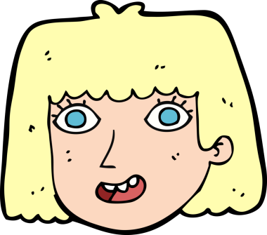 Bir insan tarafından çizilmiş mutlu kadın yüzü.