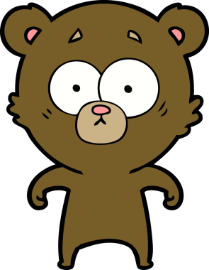 Bir insan tarafından çizilmiş sürpriz ayı karikatürü