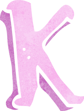 bir insan tarafından çizilmiş K harfi.