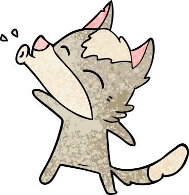 Bir insan tarafından çizilmiş uluyan kurt çizgi filmi.