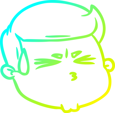 Bir insan tarafından çizilmiş bir çizgi film erkek yüzü çizimi.