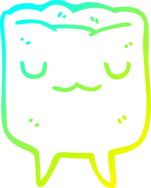 Bir insan tarafından çizilmiş bir çizgi film dişinin soğuk gradyan çizimi.