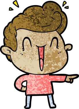 Bir insan tarafından çizilmiş heyecanlı bir çizgi film.