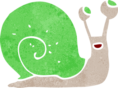 bir insan tarafından çizilmiş karikatür salyangozu