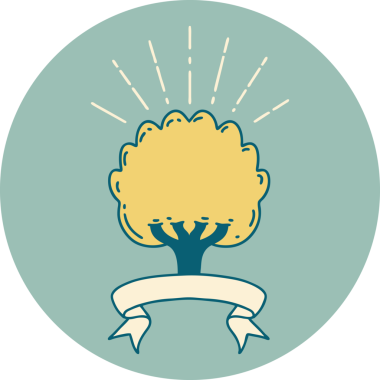 Bir insan tarafından çizilmiş dövme tarzı bir ağacın simgesi