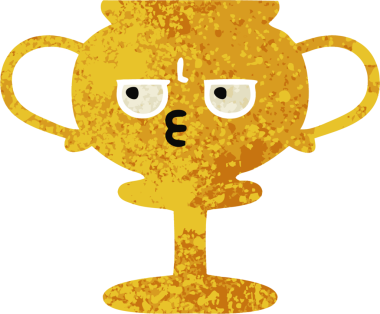 Bir insan tarafından çizilmiş bir kupanın retro illüstrasyon tarzı karikatürü