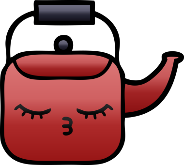 Bir insan tarafından çizilmiş gölgeli bir çaydanlık karikatürü