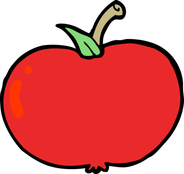 bir insan tarafından çizilmiş elma karikatürü