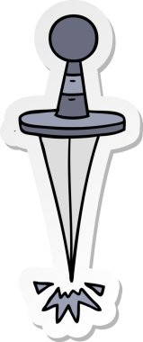 Bir insan tarafından çizilmiş küçük bir hançerin el çizimi karikatürü.