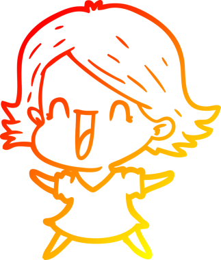 Bir insan tarafından çizilmiş gülen bir karikatür çizimi.