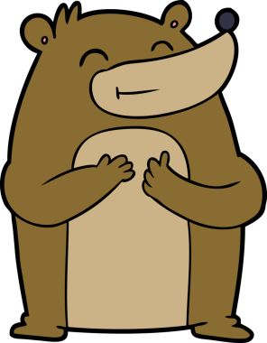 Bir insan tarafından çizilmiş çizgi film ayısı.