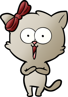 Bir insan tarafından çizilmiş çizgi film kedisi.