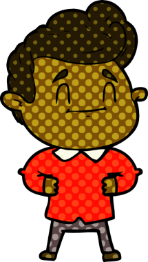 Bir insan tarafından çizilmiş mutlu çizgi film adamı.