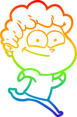 Bir insan tarafından çizilmiş mutlu bir adamın çizgi çizimi.