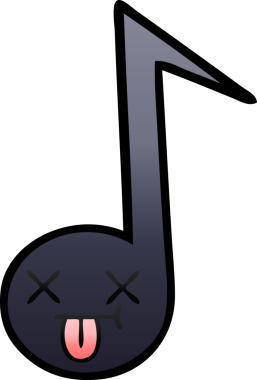 Bir insan tarafından çizilmiş bir notanın gölgelenmiş karikatürü