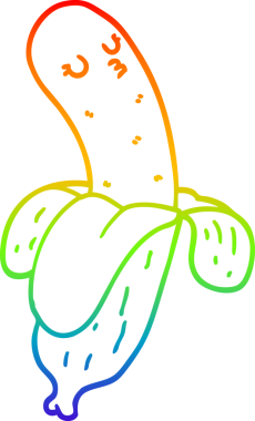 gökkuşağı gradyan çizgi çizimi bir insan tarafından çizilmiş muz çizgi