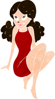 karikatür çekici kadın bir insan tarafından çizilmiş.