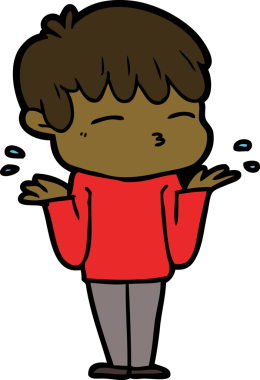 Bir insan tarafından çizilmiş meraklı bir çocuk.