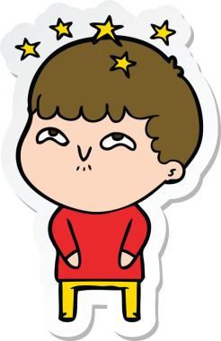 Bir insan tarafından çizilmiş bir karikatür çıkartması.