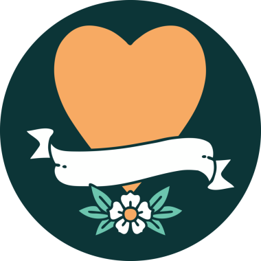 Bir insan tarafından çizilmiş kalp ve bayrağın ikonik dövme şekli