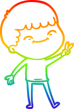 gökkuşağı gradyan çizgi çizimi bir insan tarafından çizilmiş mutlu bir çocuk